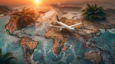 plane on the map